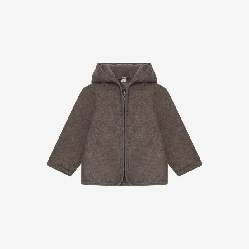 Jasje met capuchon -  Merino wol fleece - 100% wol - HUTTEliHUT