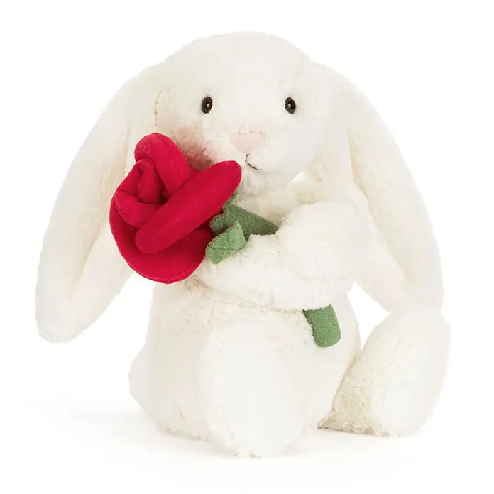 Jellycat knuffel bunny cream with Rose