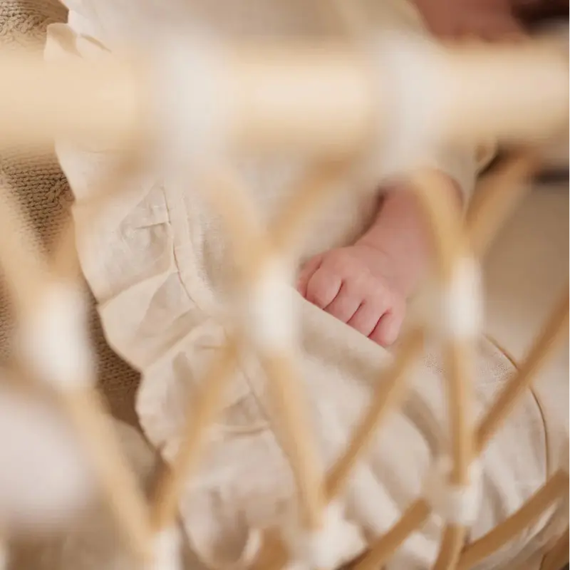 Jollein Wieglaken Ruffle Natural | Met naam geborduurd