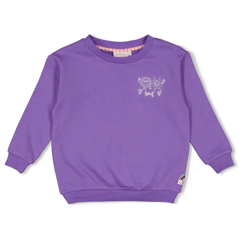 Jubel Sweater met backprint Paars - Rolling into Spring