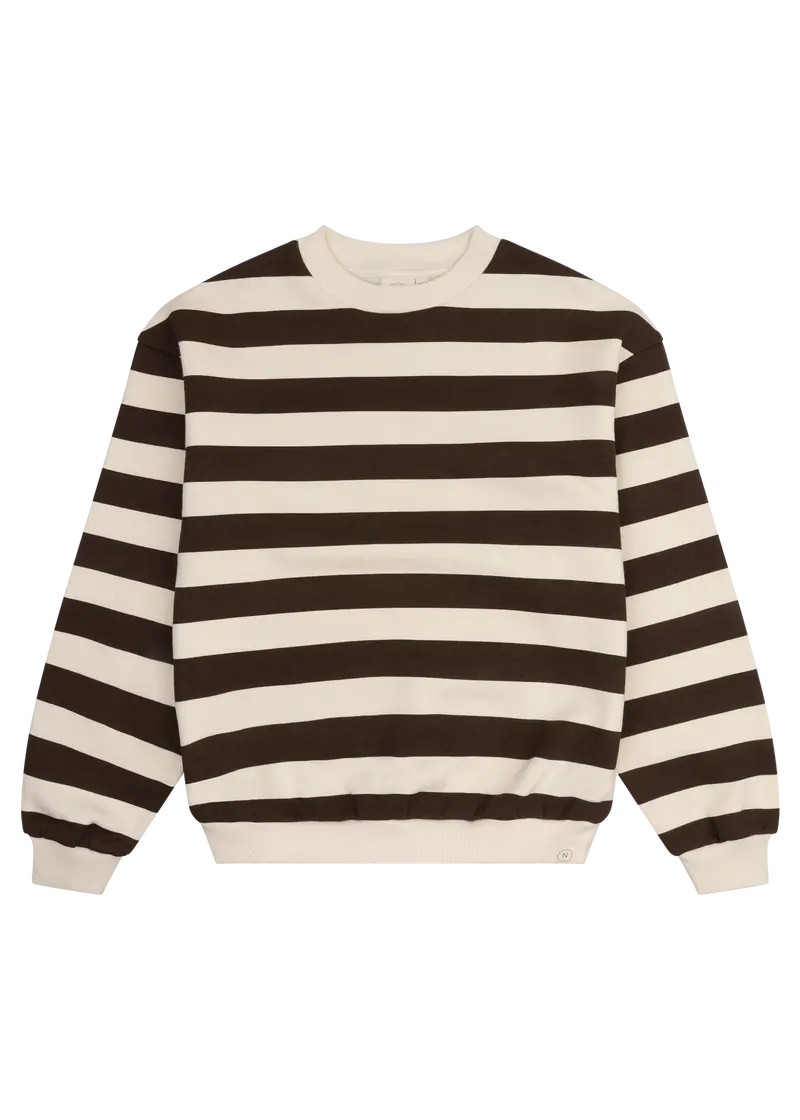 Jules sweater stripe darkbrown Navy Natural