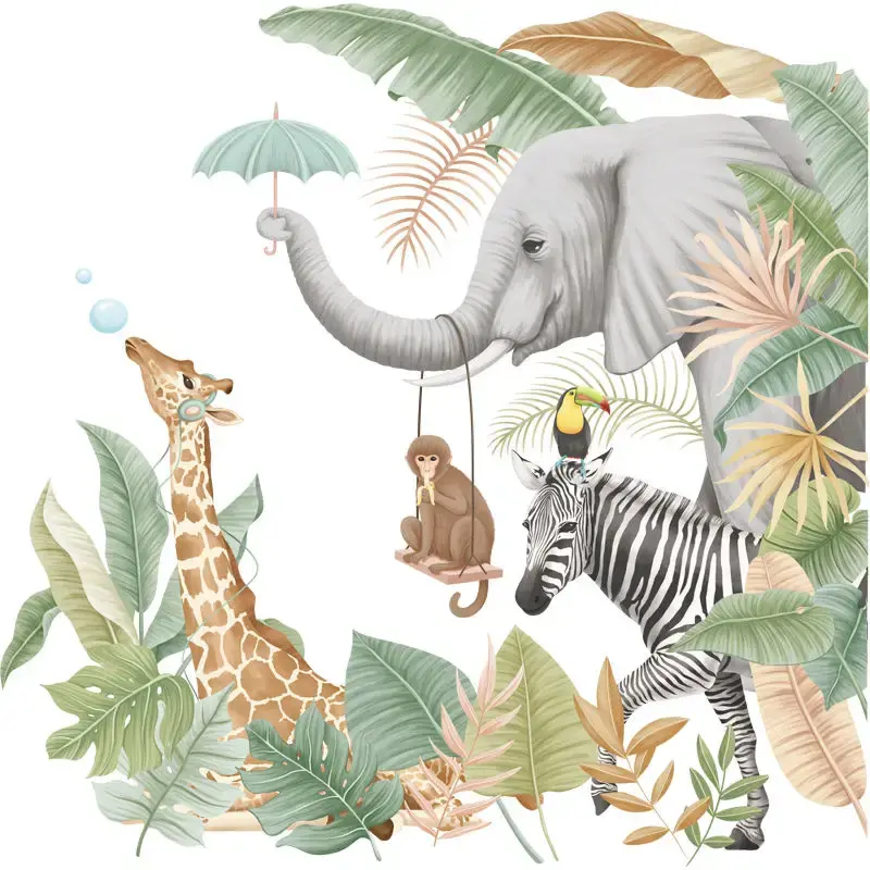 Jungle Dieren Muursticker