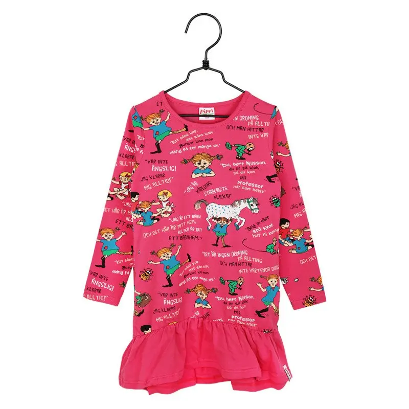 Jurk / Dress Quote Raspberry – Pippi Langkous