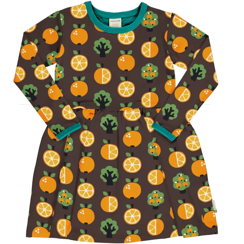 Jurk / Dress Spin LS Orange - Maxomorra
