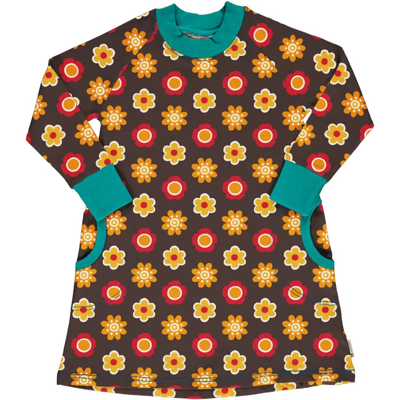 Jurk / Dress Sweat Flower - Maxomorra