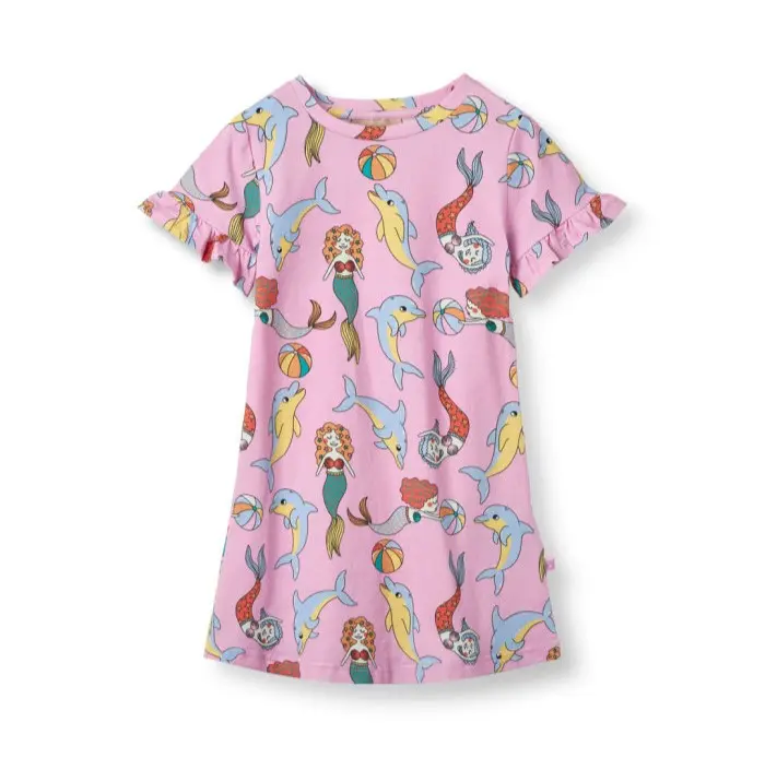 Jurk / Dress with Mermaids & Dolphins - Småfolk