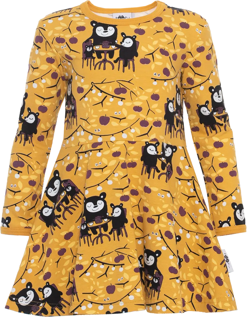 Jurk / SINNA Skater Dress Garden Party Ochre 86 t/m 140 – Paapii Design