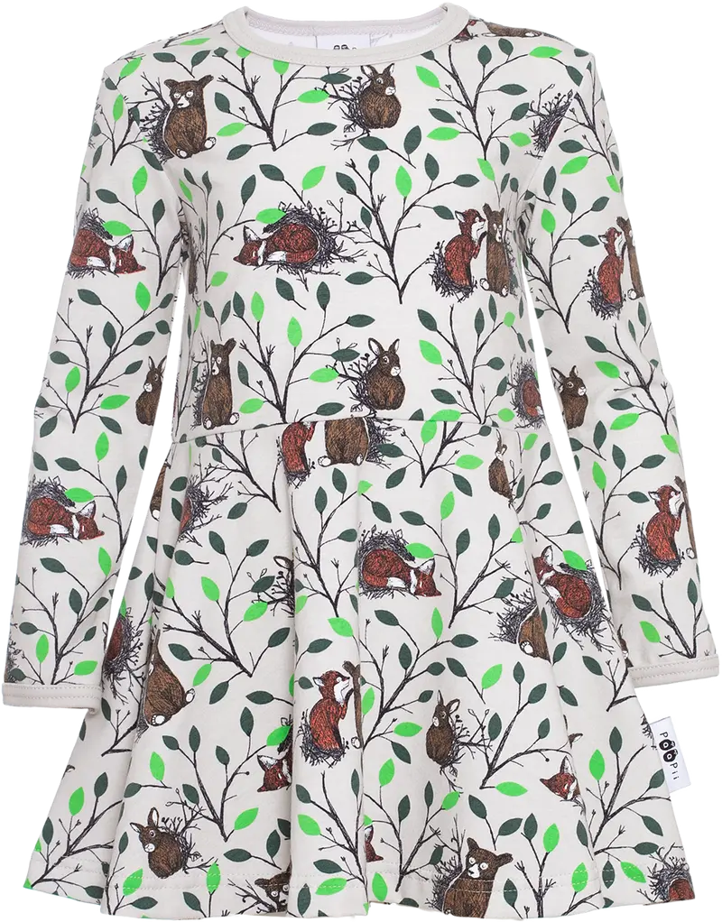 Jurk / SINNA Skater Dress Morning Sand Forest 86 t/m 122 – Paapii Design