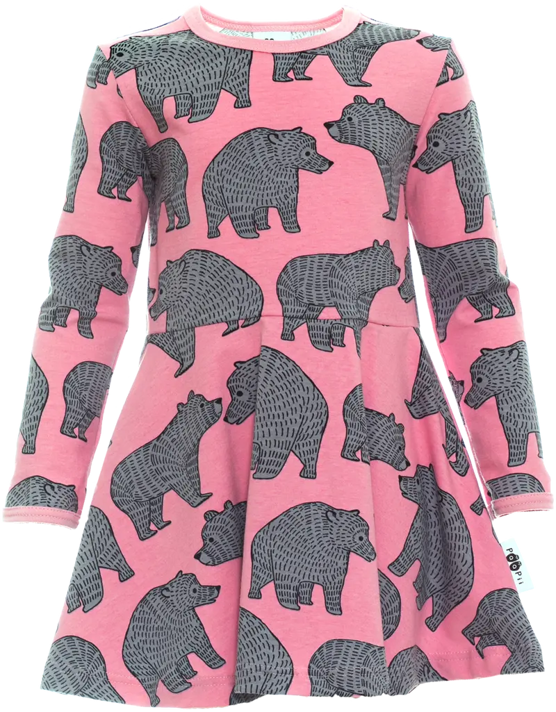 Jurk / SINNA Skater Dress Ursa Light Pink Grey 86 t/m 122 – Paapii Design