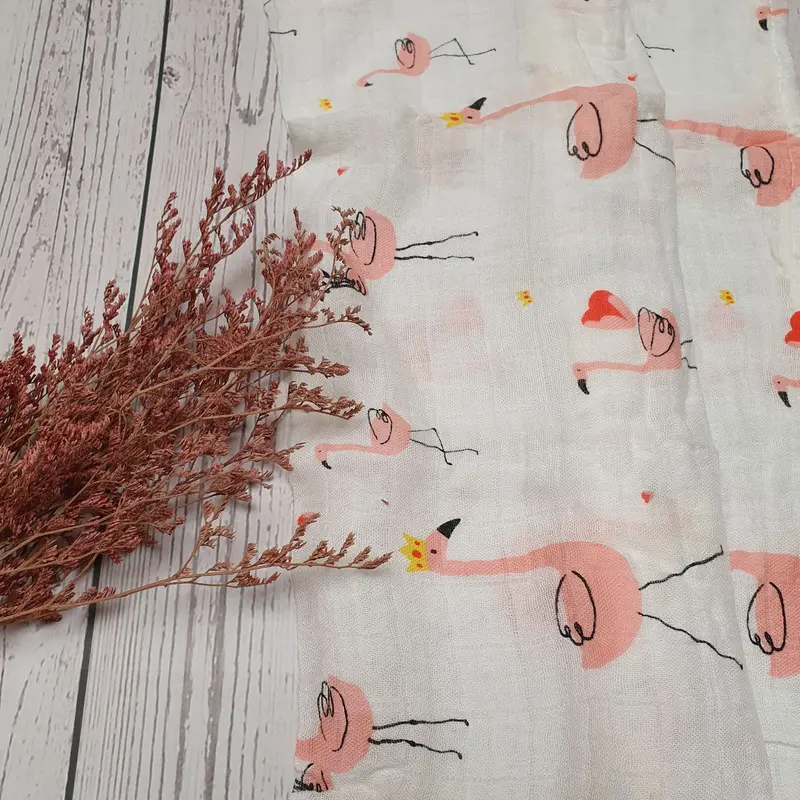 Katoen/Bamboe Doek "Flamingo" (60x60 cm)