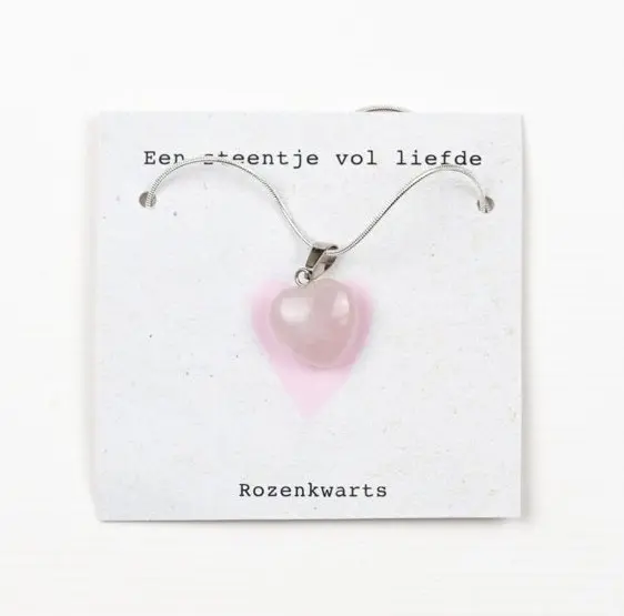 Ketting Steentje vol liefs - Rozenkwarts – Sidedish