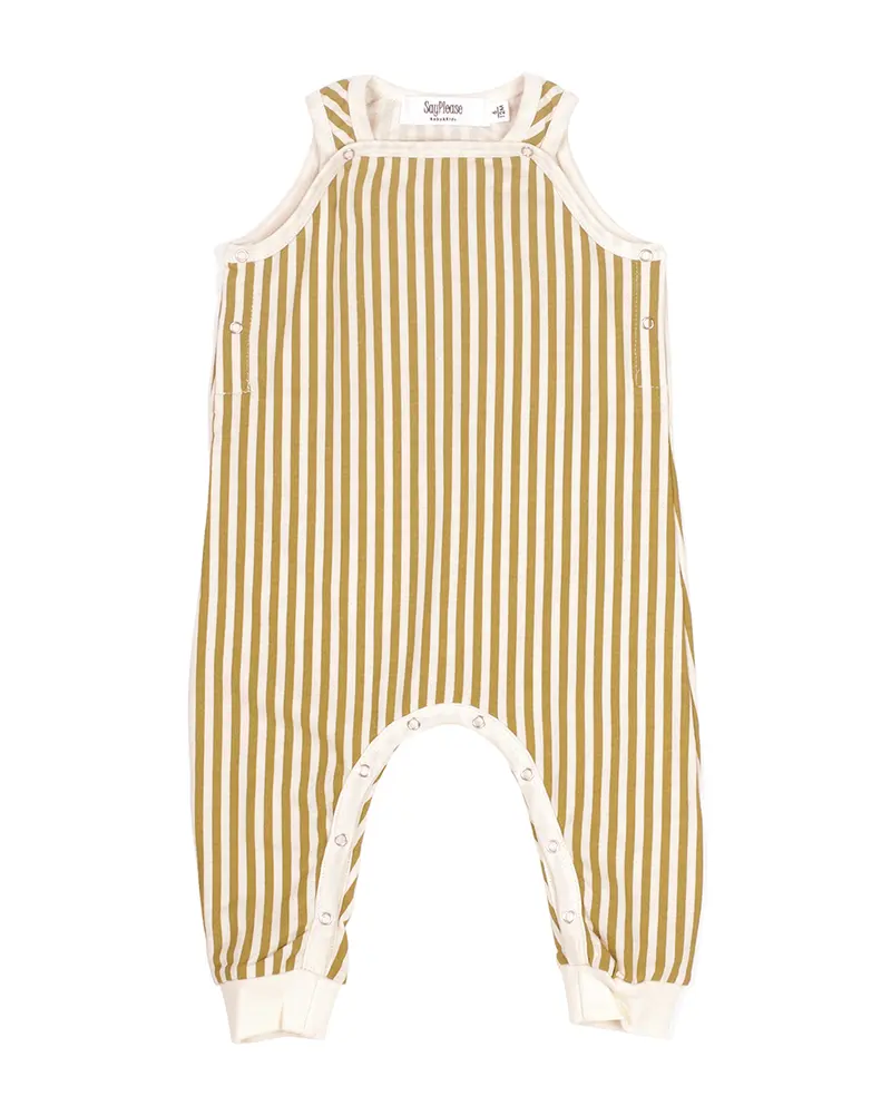 Khaki & raw stripes kruippakje SayPlease
