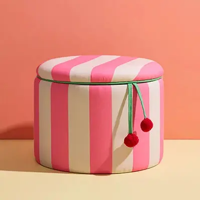 Kids Concept opbergberg poef pink
