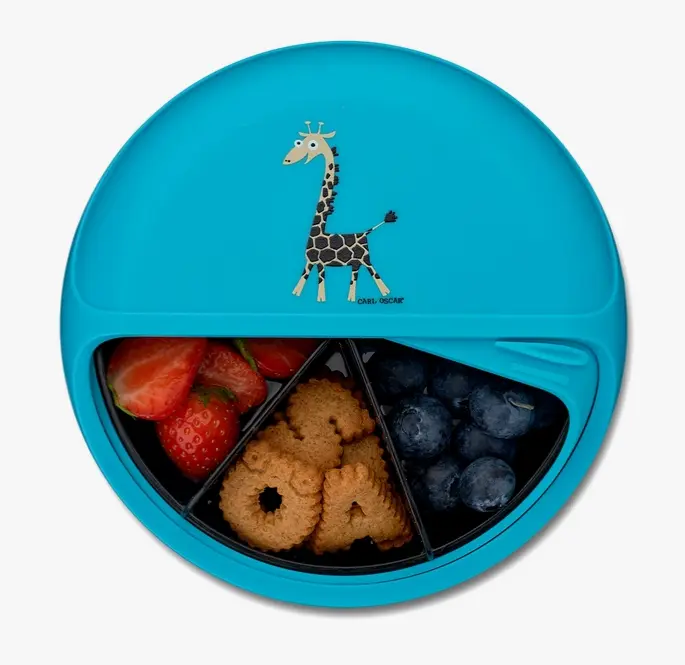 Kids SnackDISC™ Snacktrommel Giraffe Blue – Carl Oscar