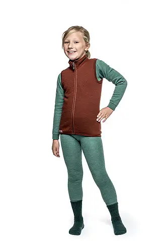 Kids Vest Mouwloos 400 Red Rust - Woolpower