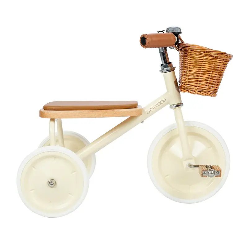 Kinder driewieler met rieten mandje - Trike Vintage - Cream - Banwood