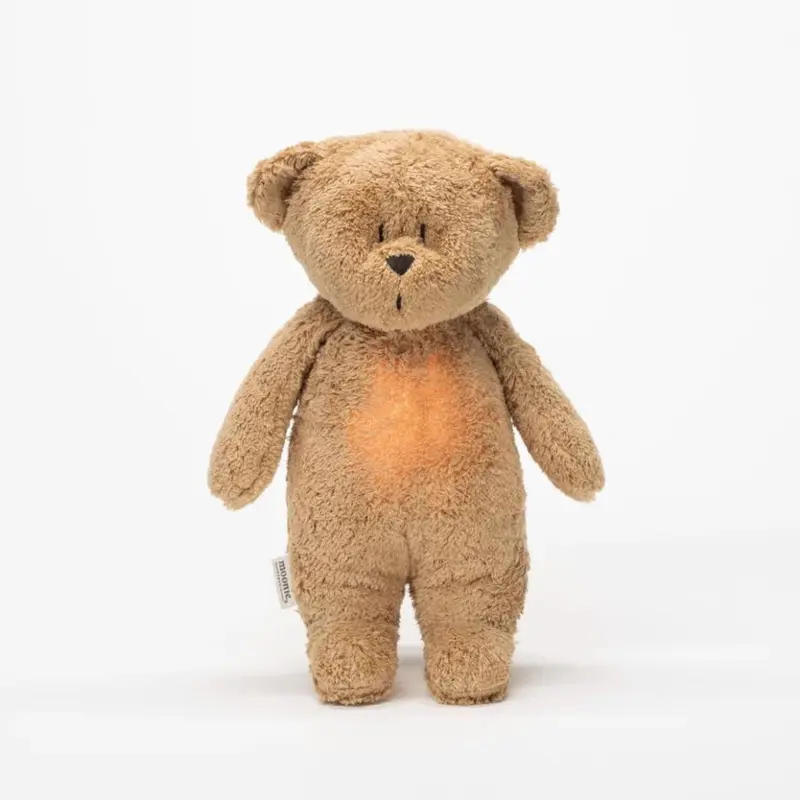 Knuffelbeer met hartslag & white noise - The Humming Bear 2.0 - Biologisch GOTS katoen - Moonie