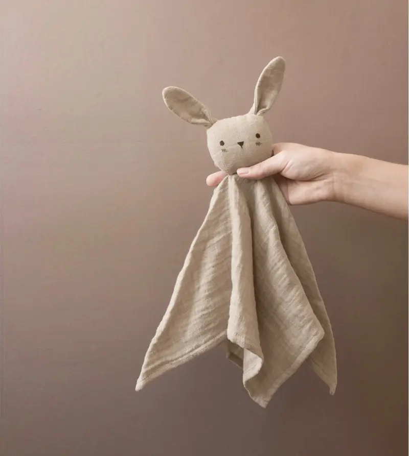 Knuffeldoekje hydrofiele stof - Konijn/Bunny - Sand/Beige - Main Sauvage