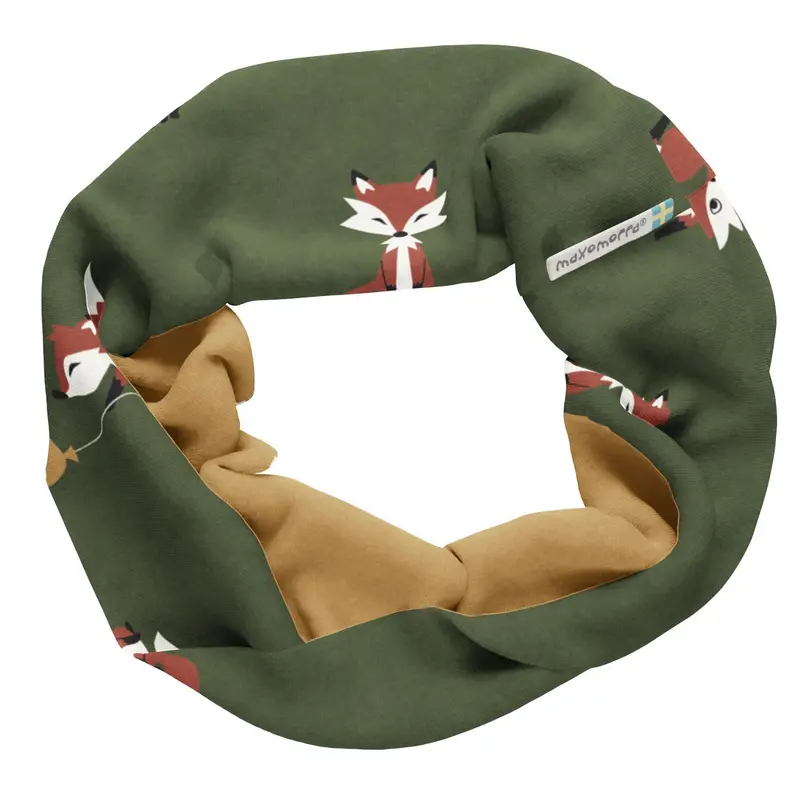 Kolsjaal / Scarf Tube Lined Fox Mosgroen - Maxomorra