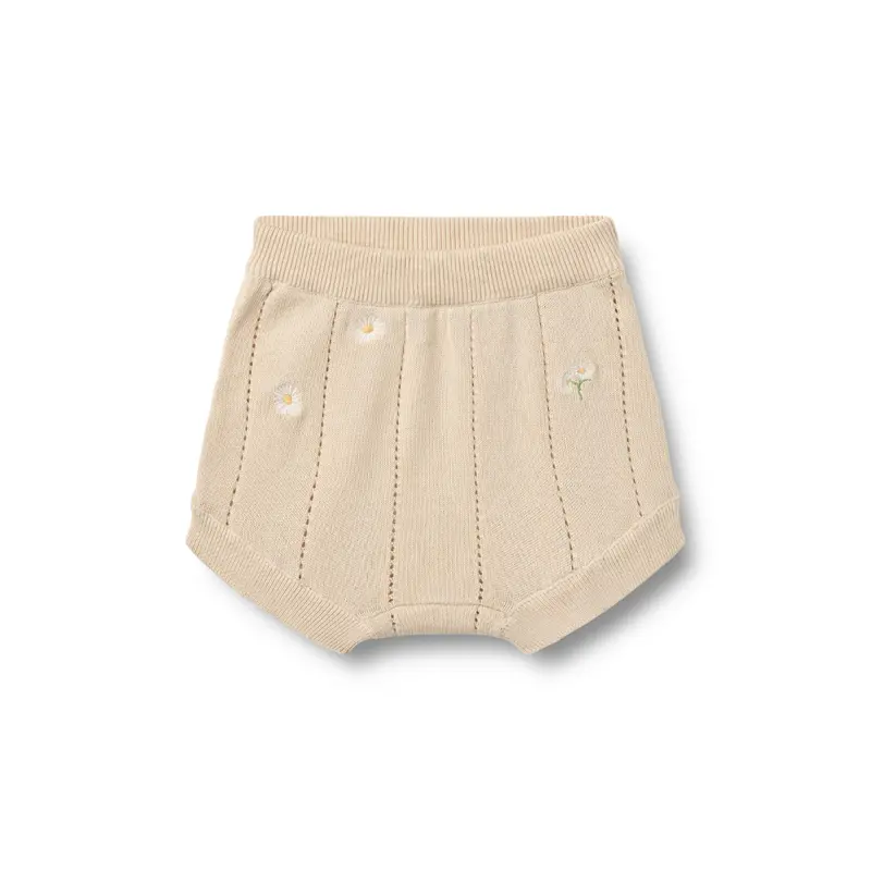 Kort broekje - Knitted Shorts Dua - Biologisch katoen - Sandshell/Creme - Wheat