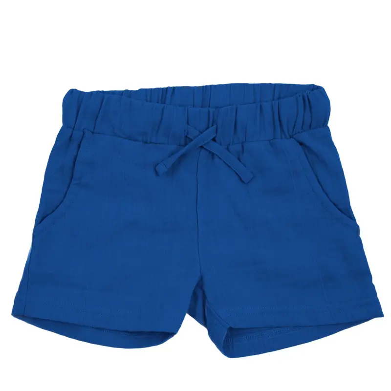Korte Broek / Shorts Muslin Solid Blue - Maxomorra