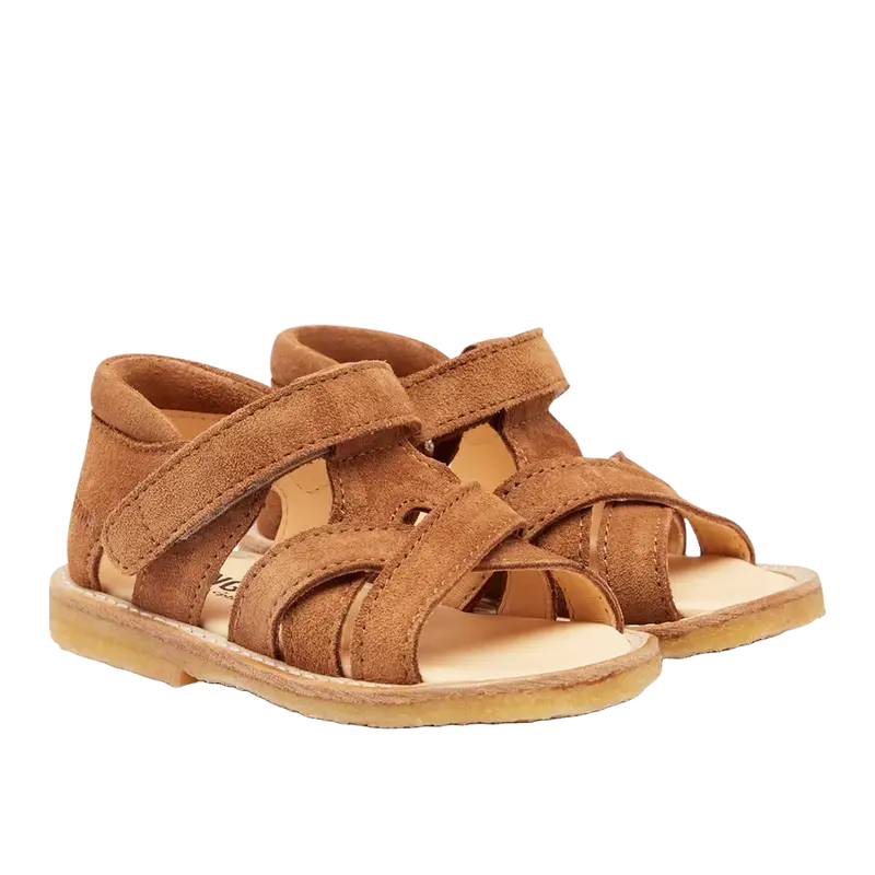Kruissandaal met open teen - Suede - 100% Chroomvrij leer - Angulus