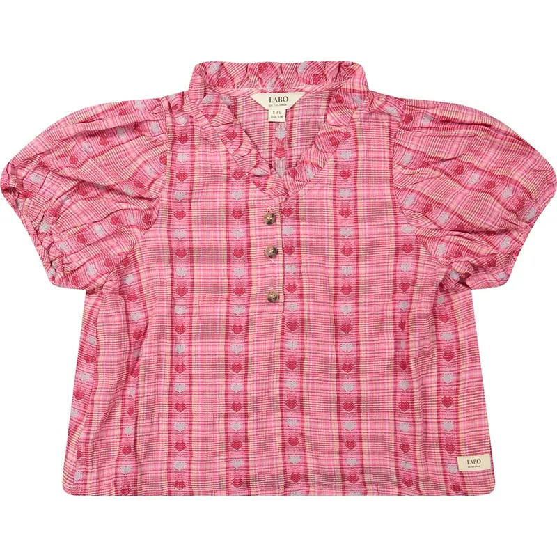 Labo de Colores blouse shortsleeve Loreen red AOP