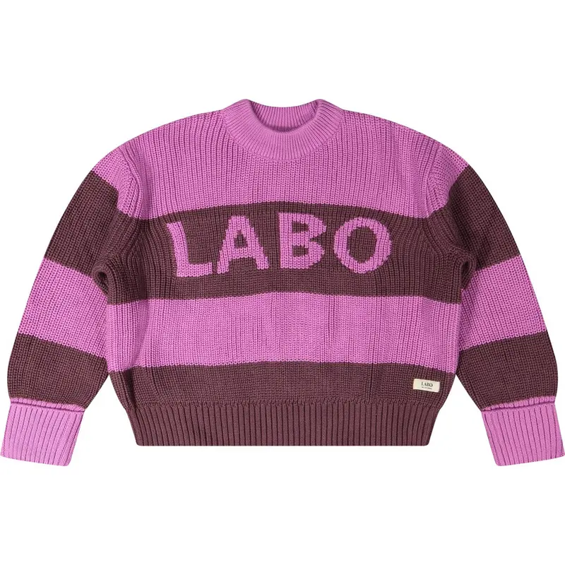 Labo de Colores Rhone trui Pink stripe AOP