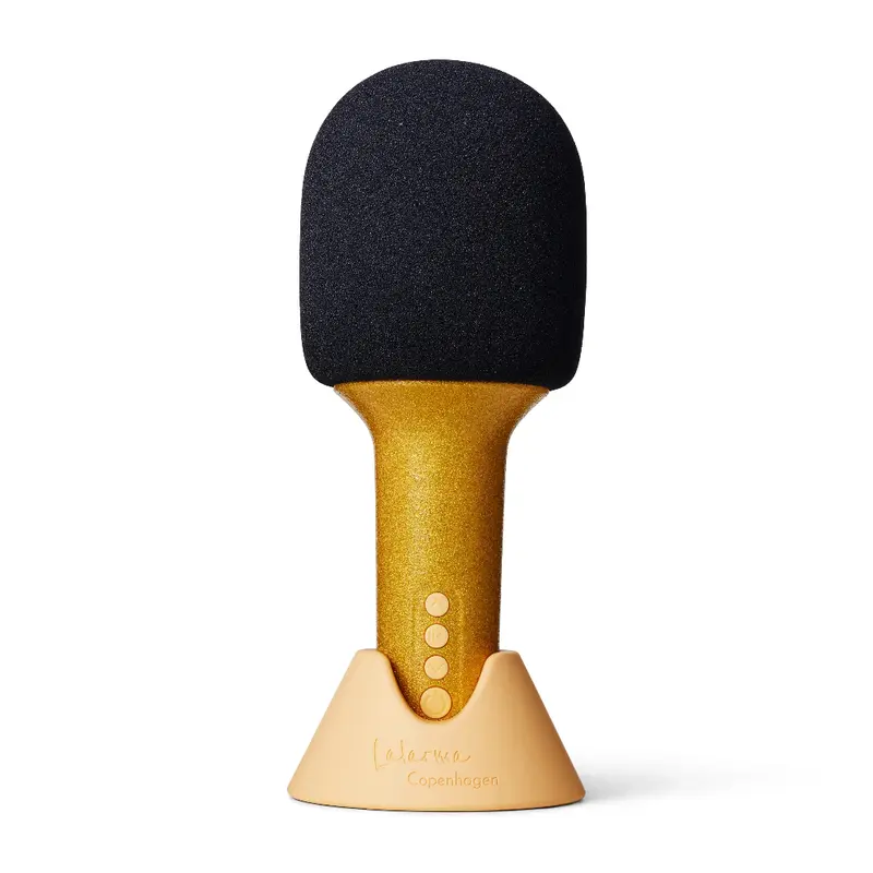 Lalarma glitter microfoon 2 in 1 goud
