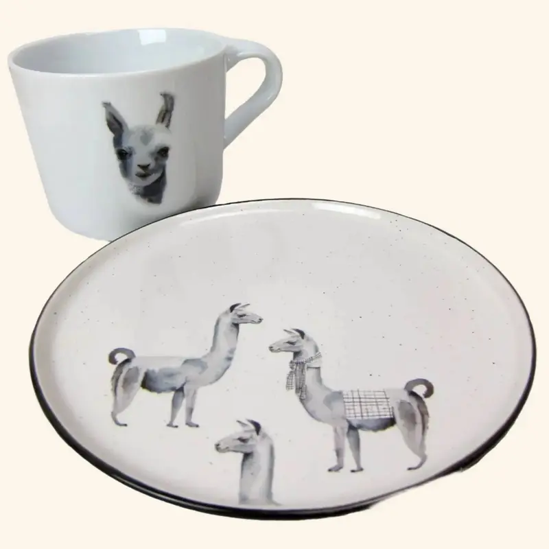 Lama Stickers voor Porselein