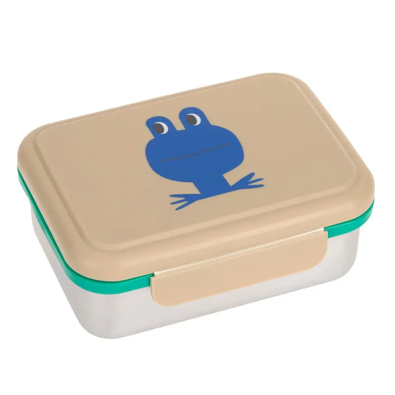 Lassig stainless steel lunchbox happy trails frog