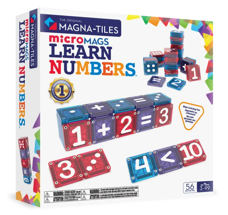 Leer Nummers Micro mags 56 Stuks | Magna Tiles