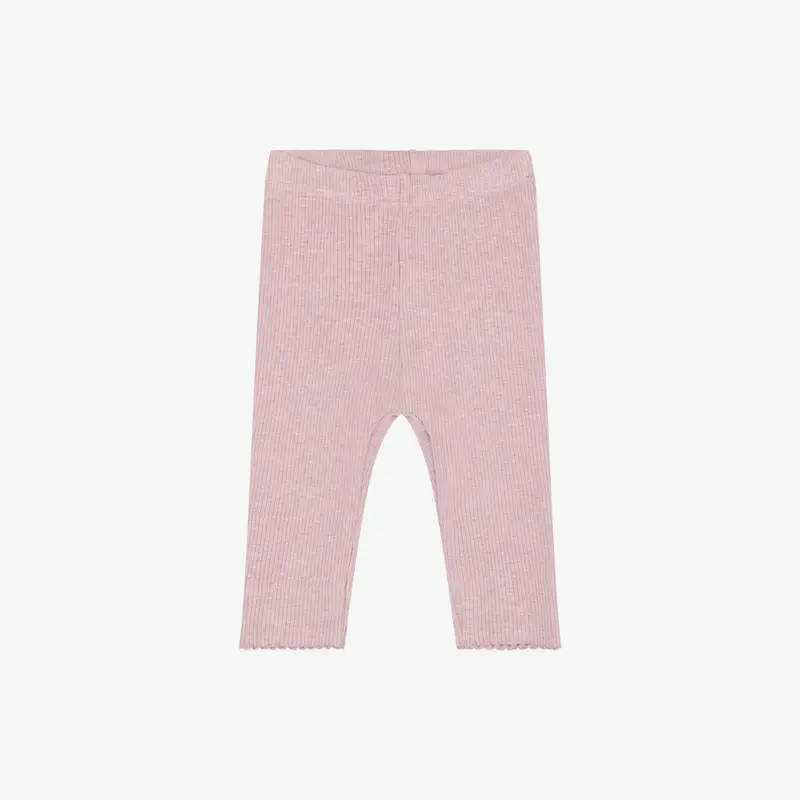 Legging Melange Rib - Modal/katoen - Pale Mauve Melange/Roze - Fixoni