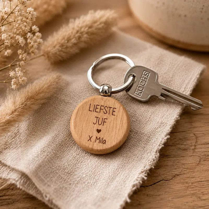 Liefste Juf of Meester Sleutelhanger met Naam