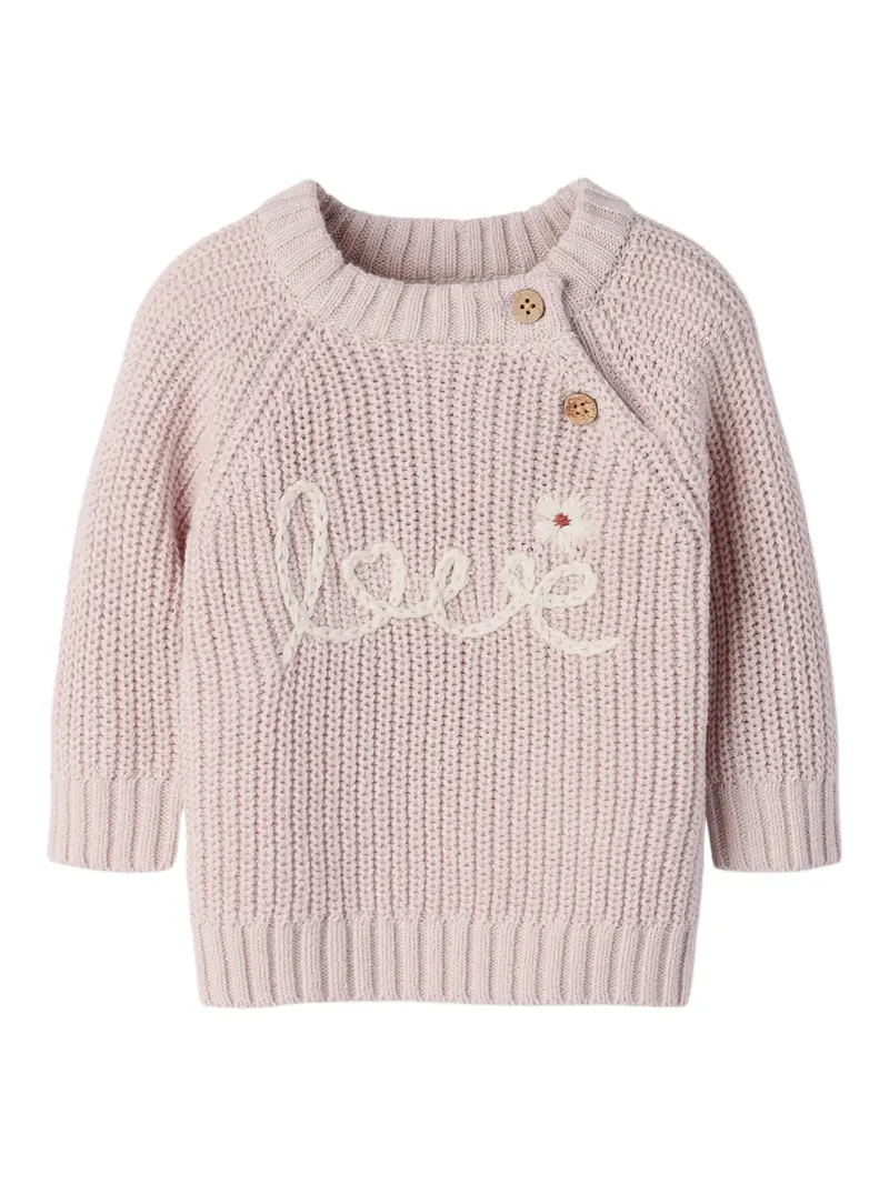 Lil' Atelier Baby Emlen emb ls knit Hushed Violet