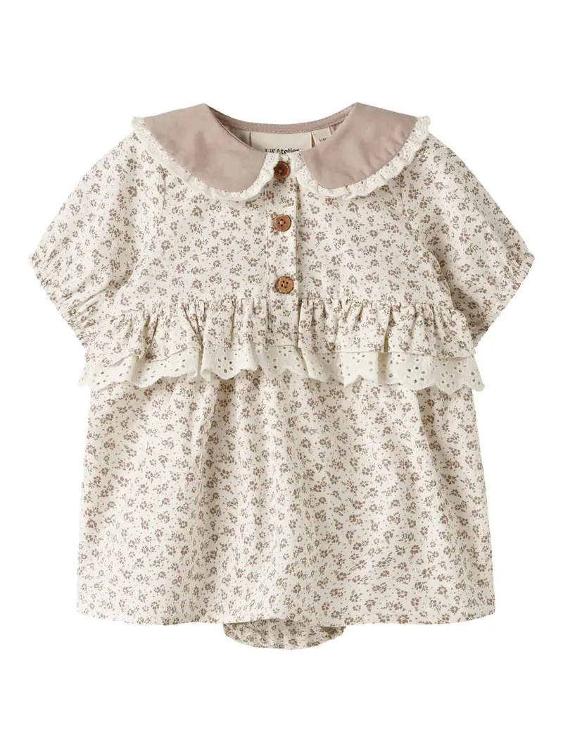 Lil' Atelier Baby Fjola jurk Coconut Milk