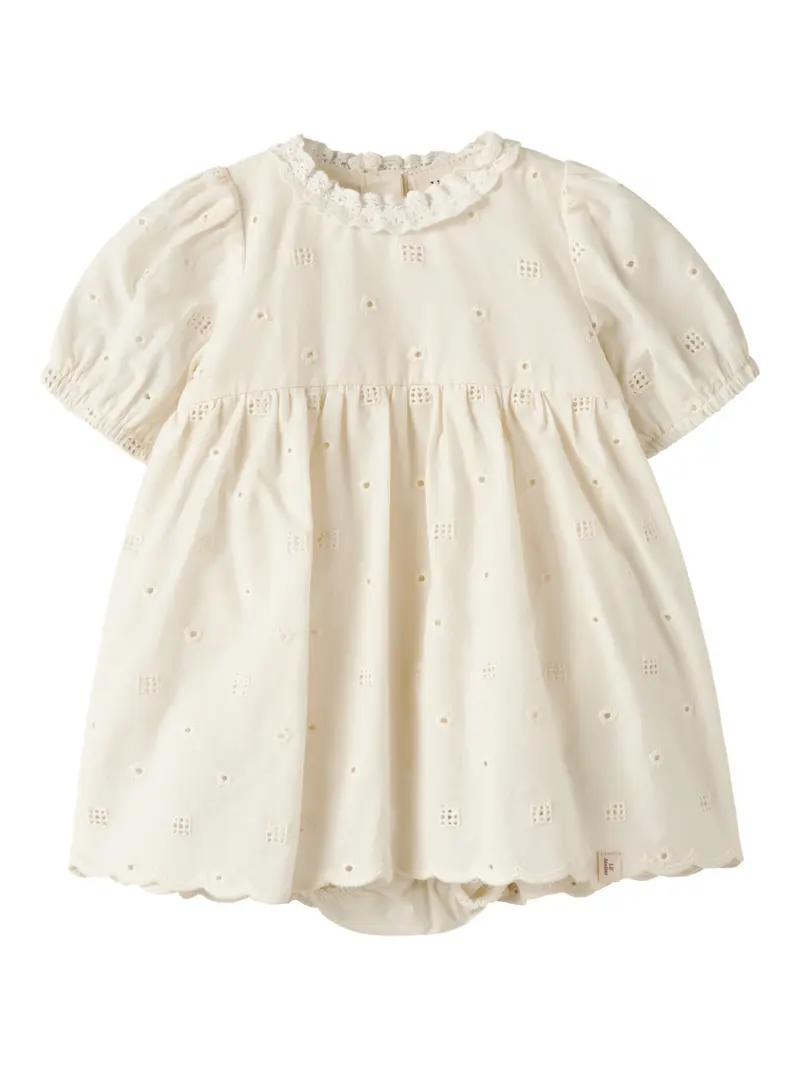 Lil' Atelier Baby Flores jurk Coconut Milk