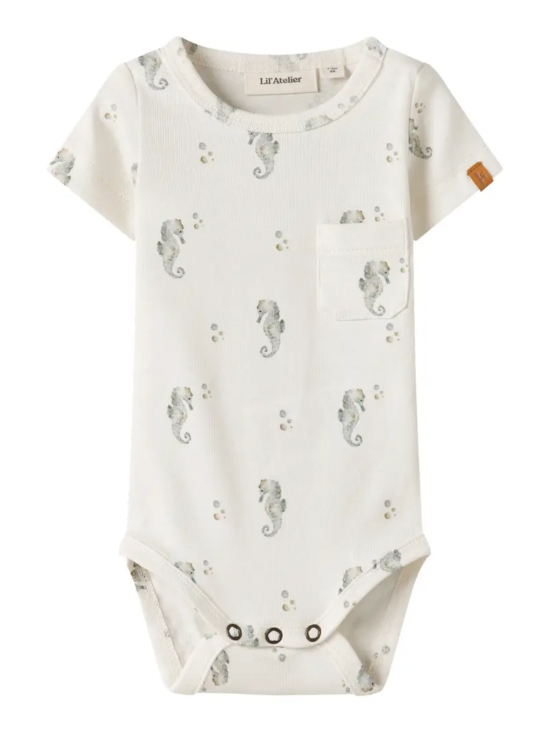 Lil' Atelier Baby Gayo Sev romper Coconut Milk SEAHORSE