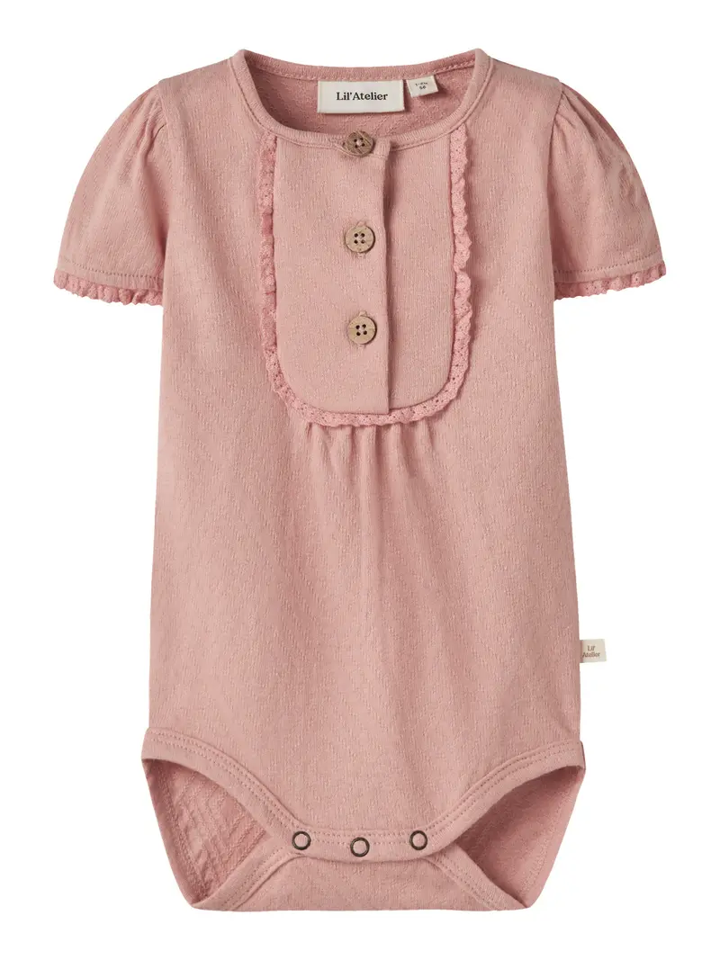 Lil' Atelier Baby Halina ss body Rose Tan