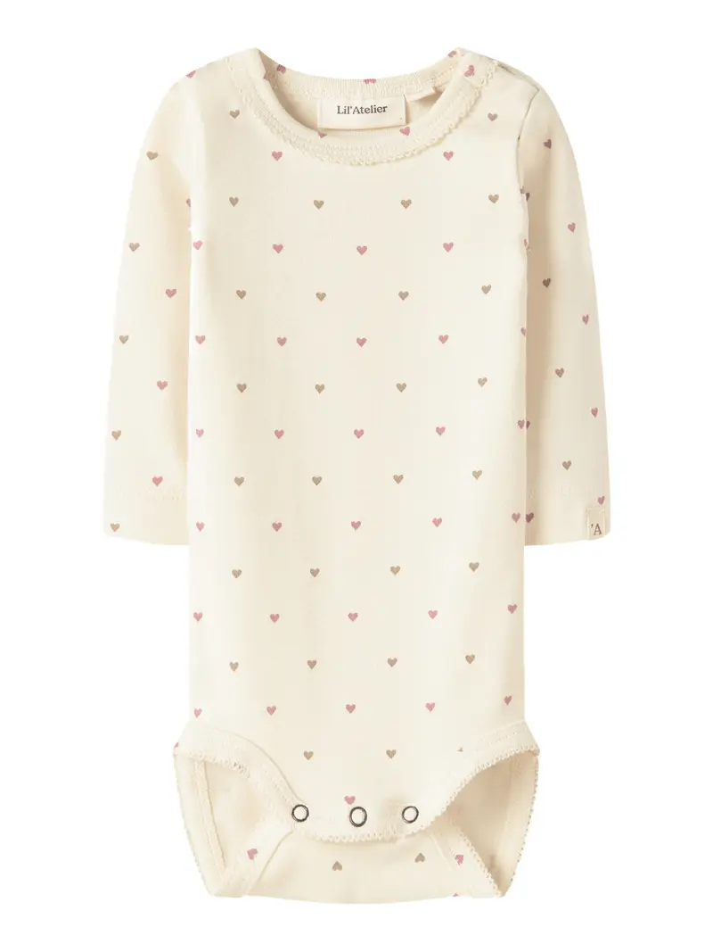 Lil' Atelier Baby Lalo Tig romper Turtledove HEART