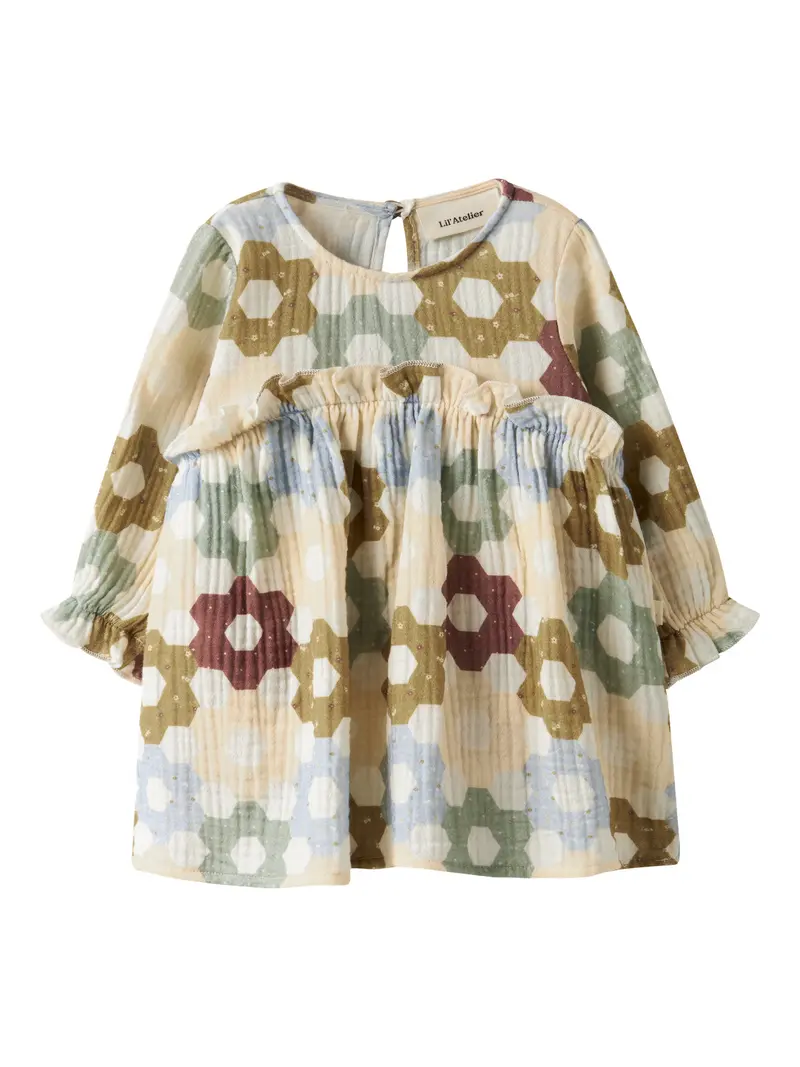 Lil' Atelier Baby Talia jurk Coconut Milk