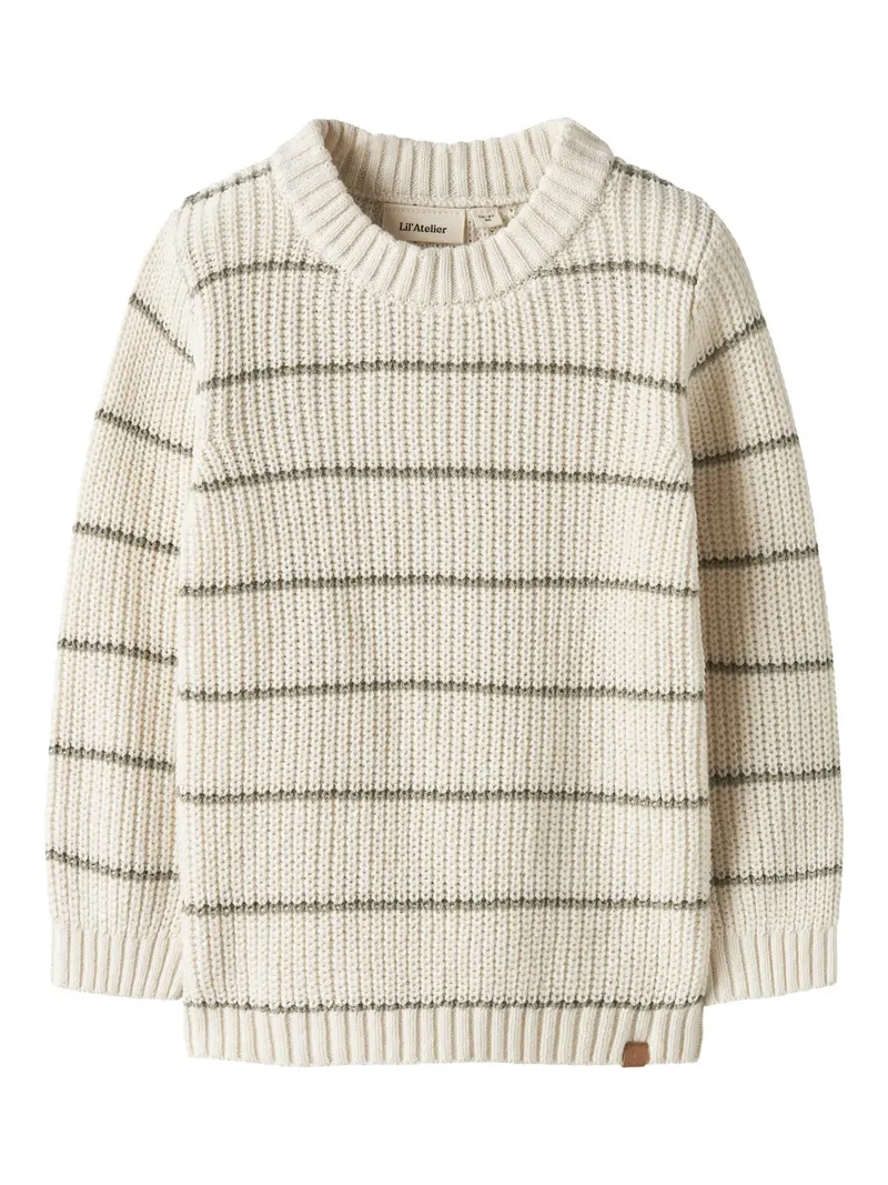 Lil' Atelier Mini Emlen Stripes trui Coconut Milk STRIPES