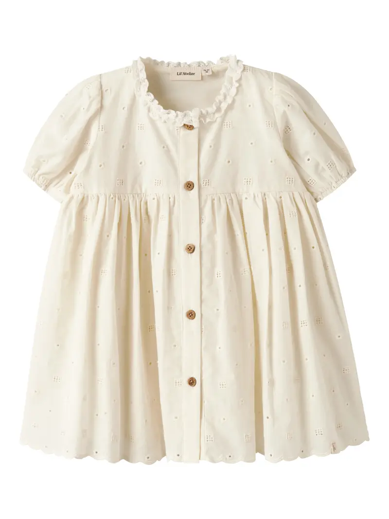 Lil' Atelier Mini Flores jurk Coconut Milk