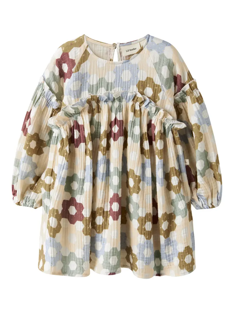 Lil' Atelier Mini Talia jurk Coconut Milk