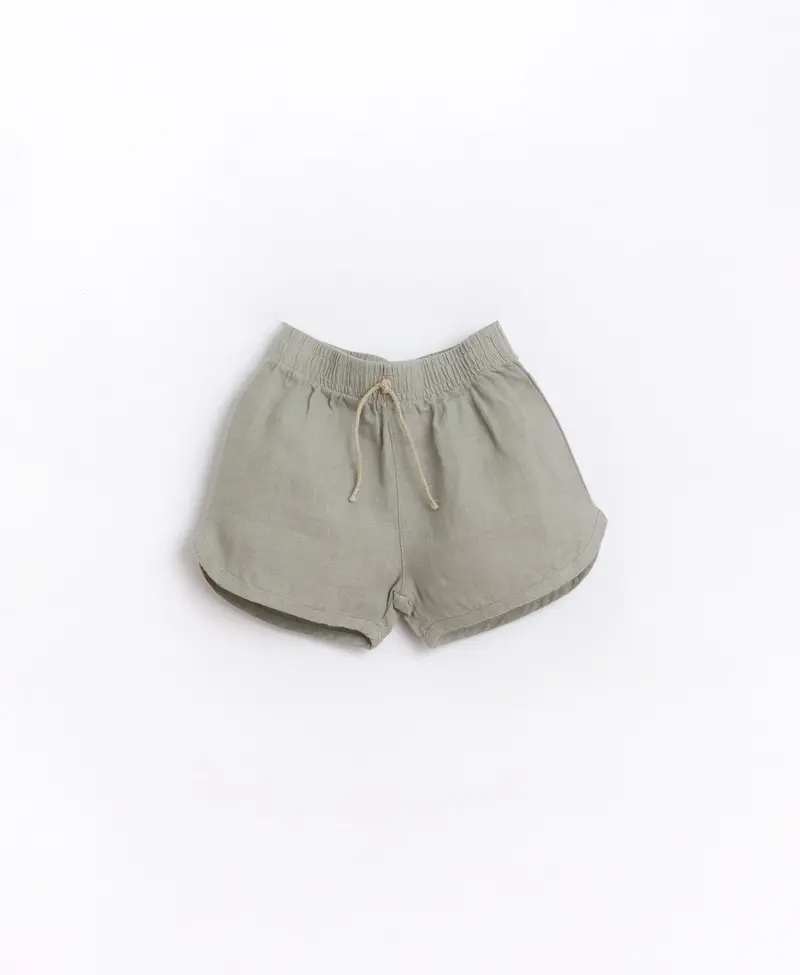 Linen shorts with decorative drawstring | Basketry