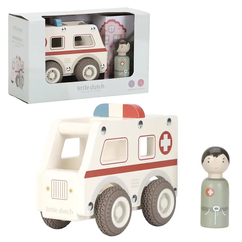 Little Dutch Houten Ambulance met Pegdoll