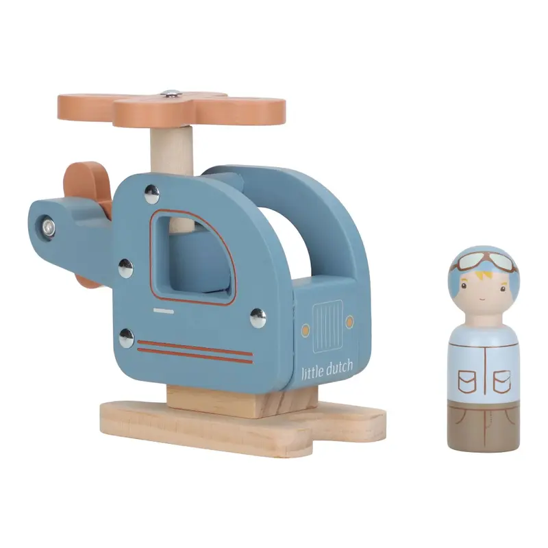 Little Dutch houten helikopter + popje 18 mnd+