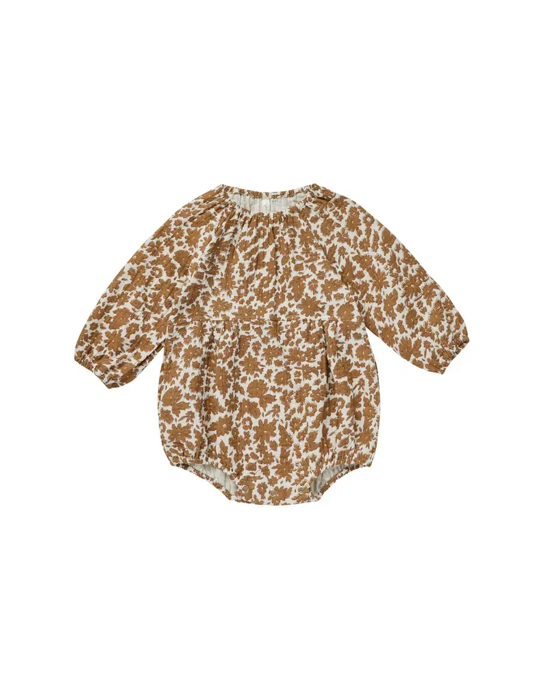 Long sleeve bubble romper gold gardens Rylee & Cru