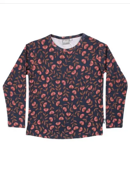 Longsleeve Danemist Blouse Dk Navy/Brown Beige FLEURIE - Danefae / DYR