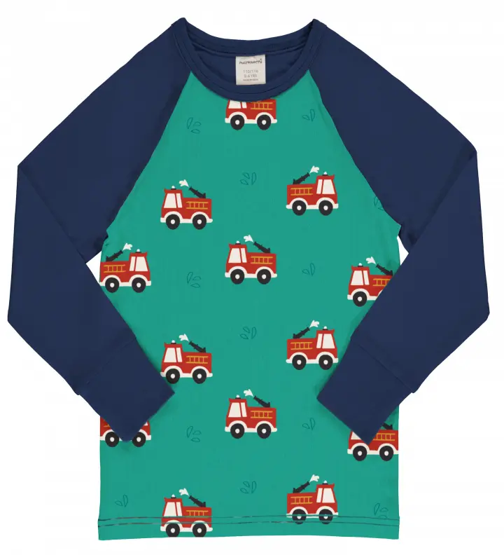 Longsleeve Top LS Raglan Fire Truck - Maxomorra